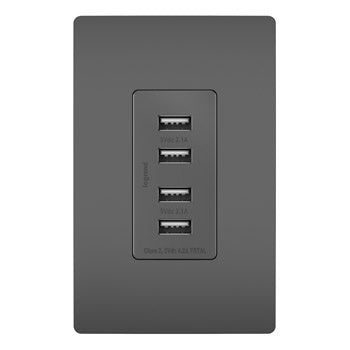 Legrand Canada - Quad USB Charger - Black- Union Lighting Luminaires Decor