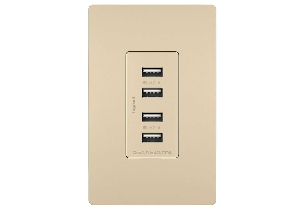 Legrand Canada - Quad USB Charger - Ivory- Union Lighting Luminaires Decor