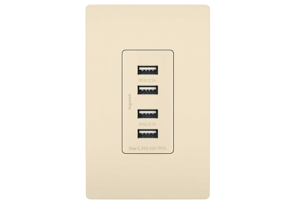 Legrand Canada - Quad USB Charger - Light Almond- Union Lighting Luminaires Decor