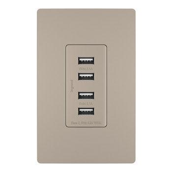 Legrand Canada - Quad USB Charger - Nickel- Union Lighting Luminaires Decor