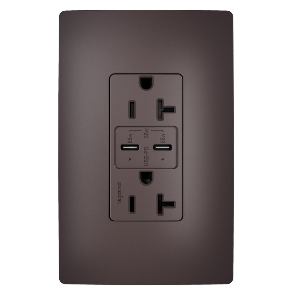 Legrand Canada - 65W Commercial USB Outlet, Type C, 20A, Tamper-Resistant- Union Lighting Luminaires Decor