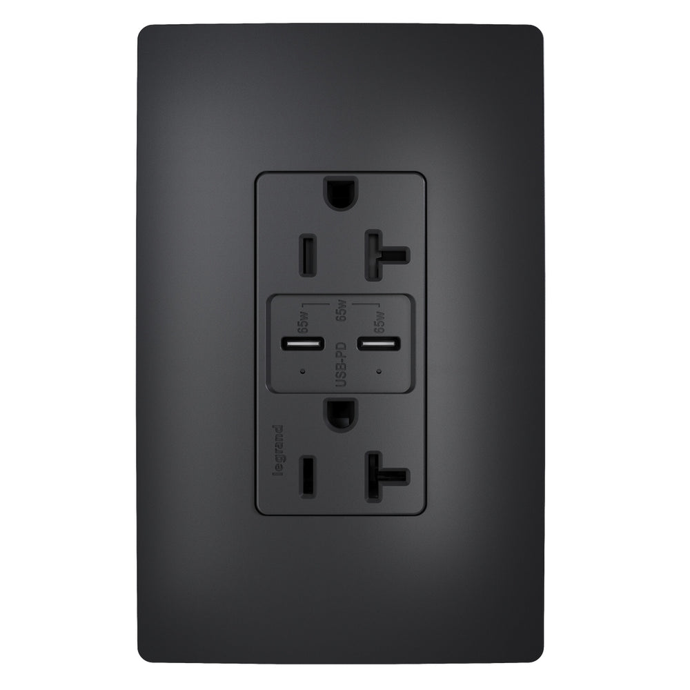 Legrand Canada - 65W Commercial USB Outlet, Type C, 20A, Tamper-Resistant- Union Lighting Luminaires Decor