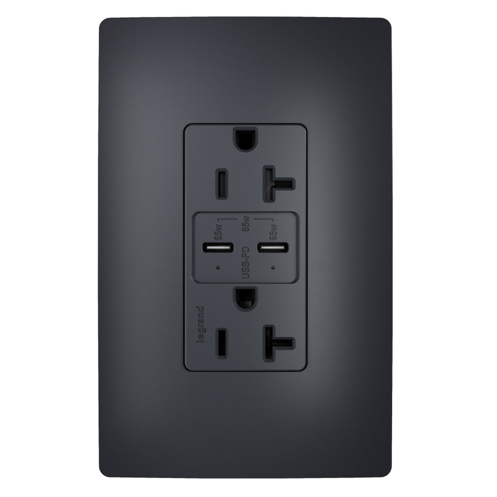 Legrand Canada - 65W Commercial USB Outlet, Type C, 20A, Tamper-Resistant- Union Lighting Luminaires Decor