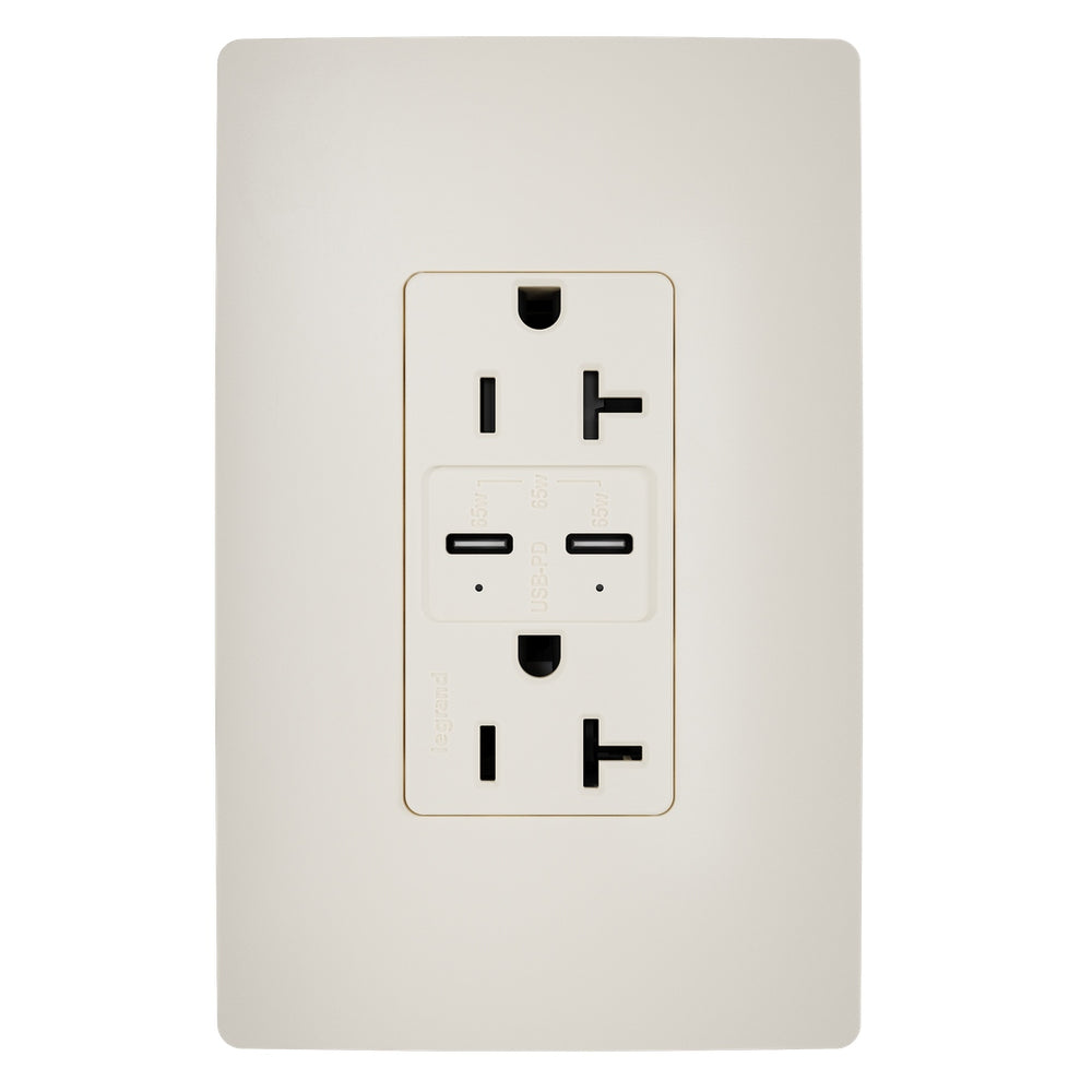 Legrand Canada - 65W Commercial USB Outlet, Type C, 20A, Tamper-Resistant- Union Lighting Luminaires Decor
