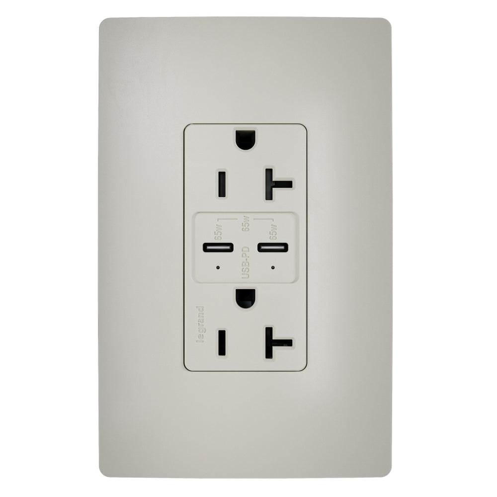 Legrand Canada - 65W Commercial USB Outlet, Type C, 20A, Tamper-Resistant- Union Lighting Luminaires Decor