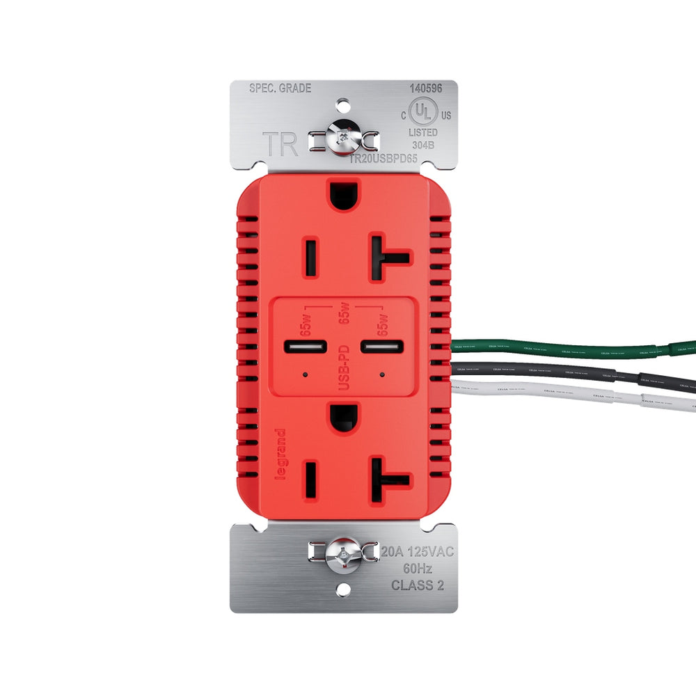 Legrand Canada - 65W Commercial USB Outlet, Type C, 20A, Tamper-Resistant- Union Lighting Luminaires Decor