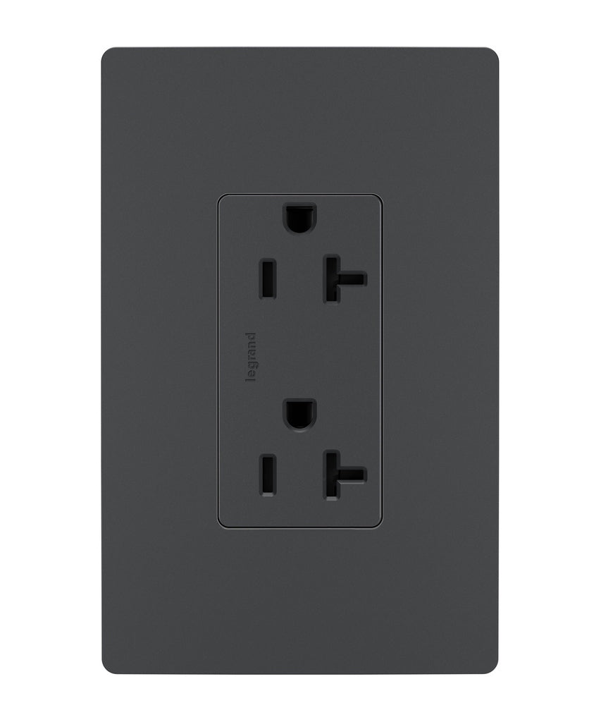 Legrand Canada - Spec Grade 20A Tamper-Resistant Receptacle - Graphite- Union Lighting Luminaires Decor