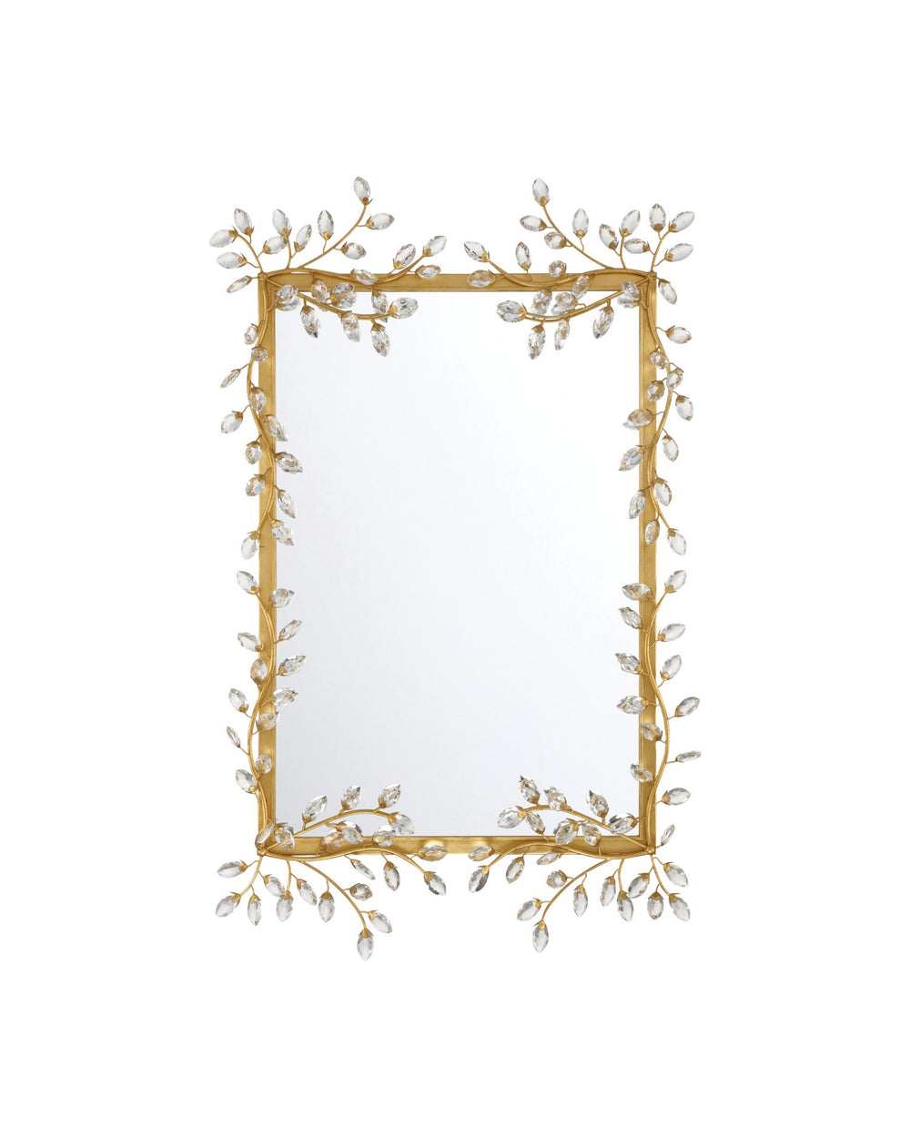 Currey and Company - Mirror - Forget-Me-Not - Clear / Chinois Gold Leaf- Union Lighting Luminaires Decor