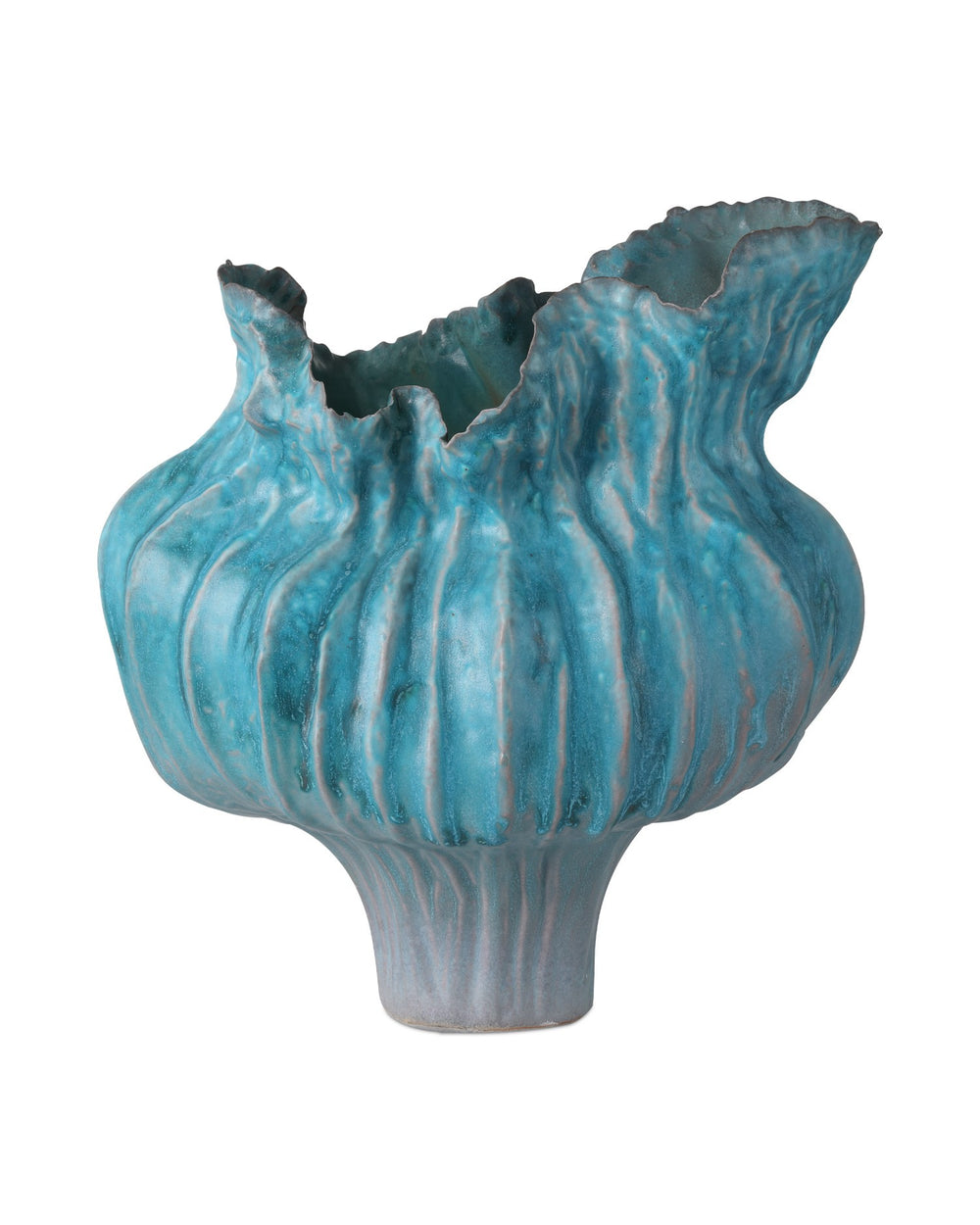 Currey and Company - Vase - Flying Silk Blue Vase - Blue- Union Lighting Luminaires Decor