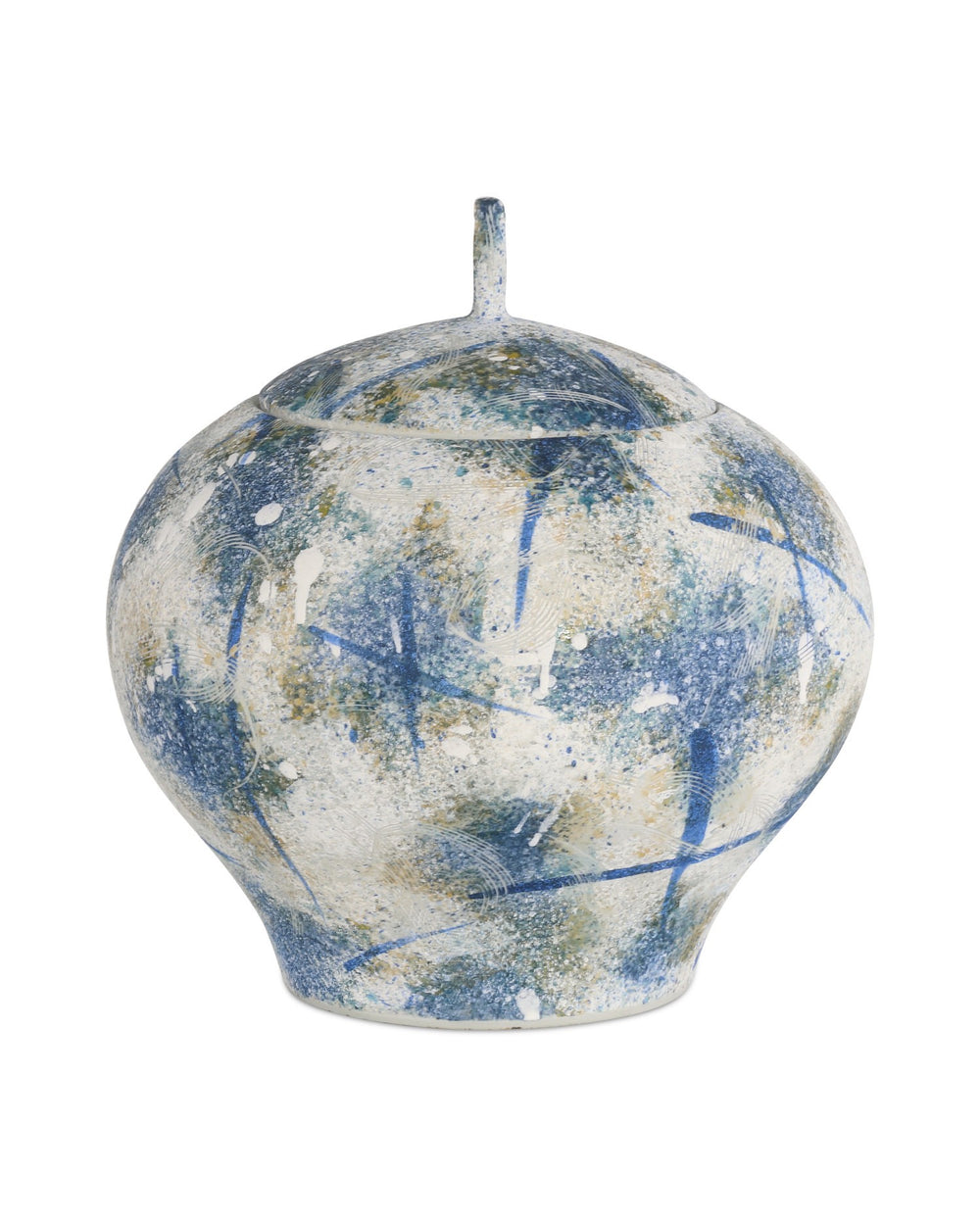 Currey and Company - Vase - Jackson - Antique Blue/Off-White- Union Lighting Luminaires Decor