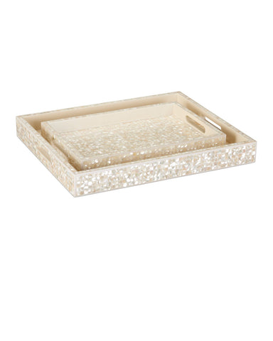 Currey and Company - Tray Set of 2 - Gerri Dot - Natural- Union Lighting Luminaires Decor