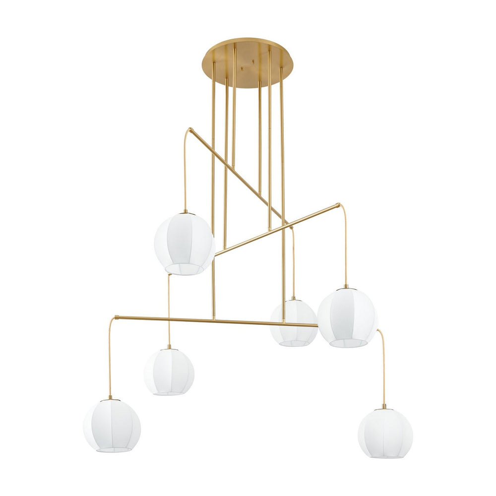Thesis Canada - Six Light Chandelier - Bryony - Brushed Gold- Union Lighting Luminaires Decor