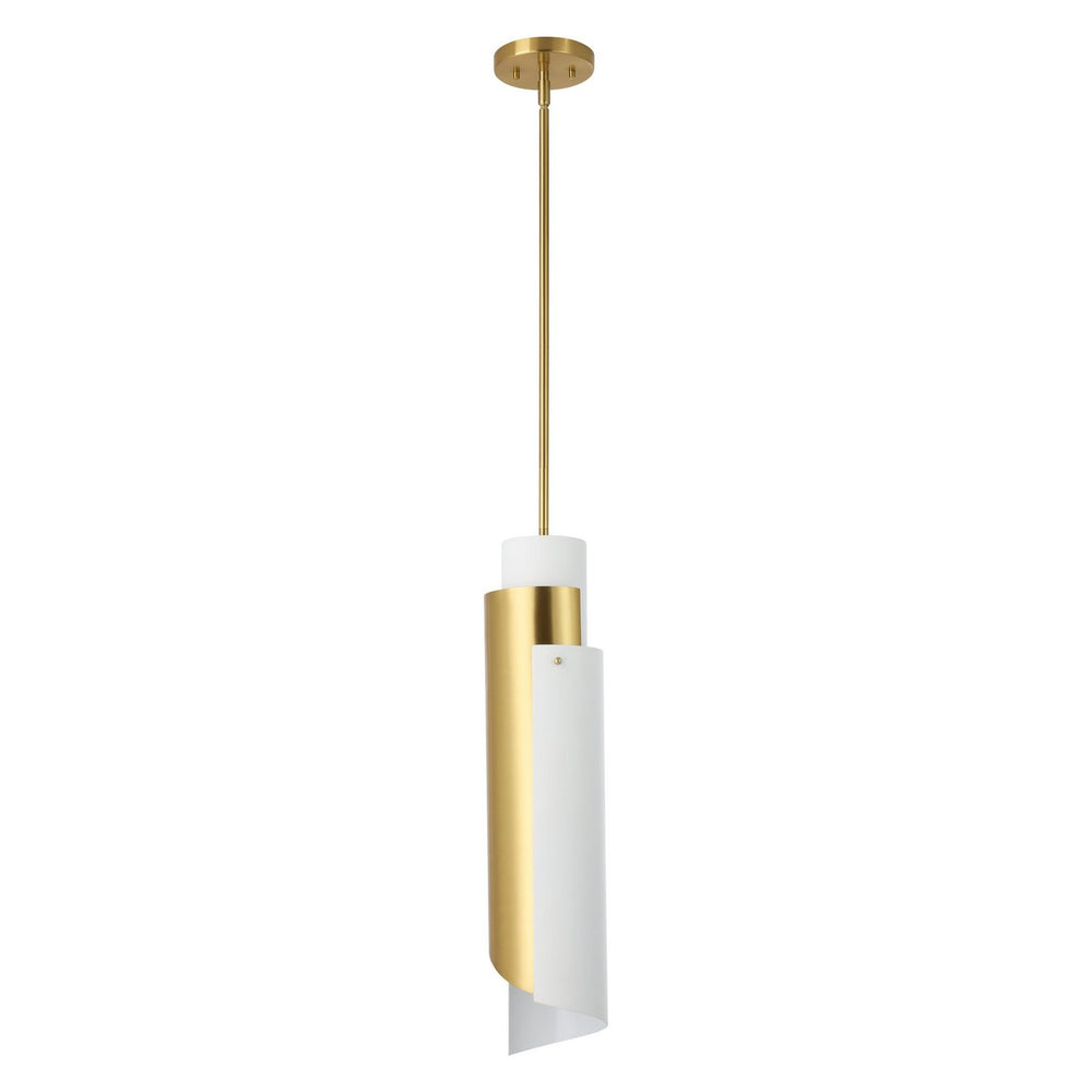 Thesis Canada - One Light Pendant - Enzio - Brushed Gold, Matte White- Union Lighting Luminaires Decor
