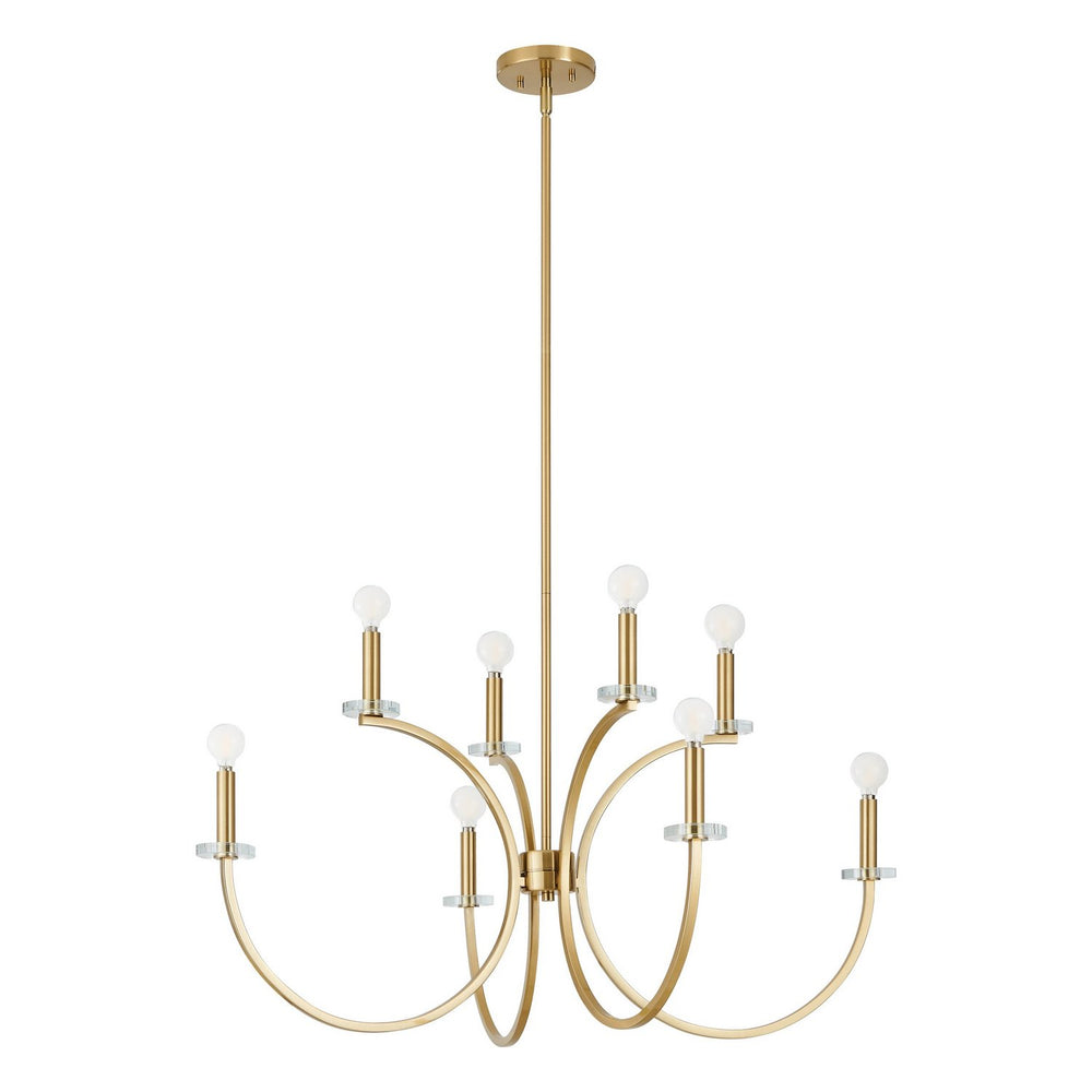 Thesis Canada - Eight Light Chandelier - Florian - Brushed Gold, Clear- Union Lighting Luminaires Decor