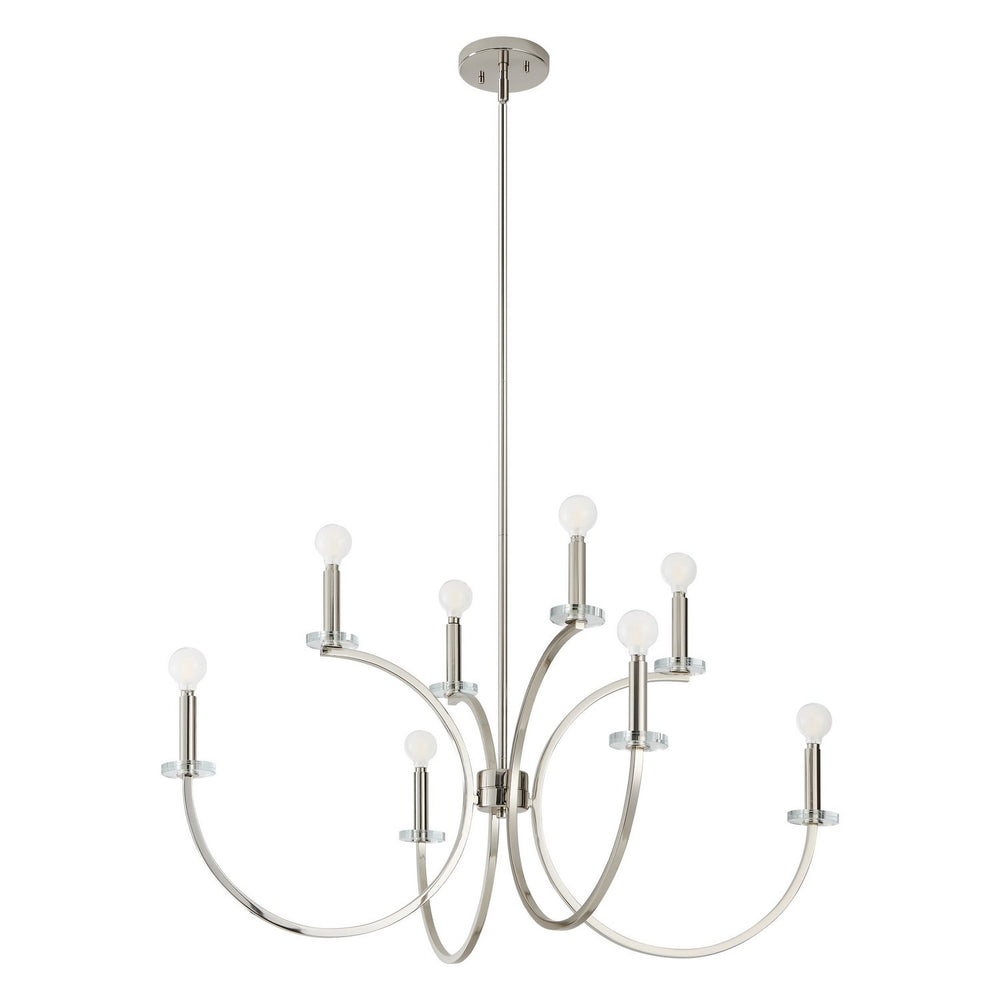 Thesis Canada - Eight Light Chandelier - Florian - Polished Nickel, Clear- Union Lighting Luminaires Decor