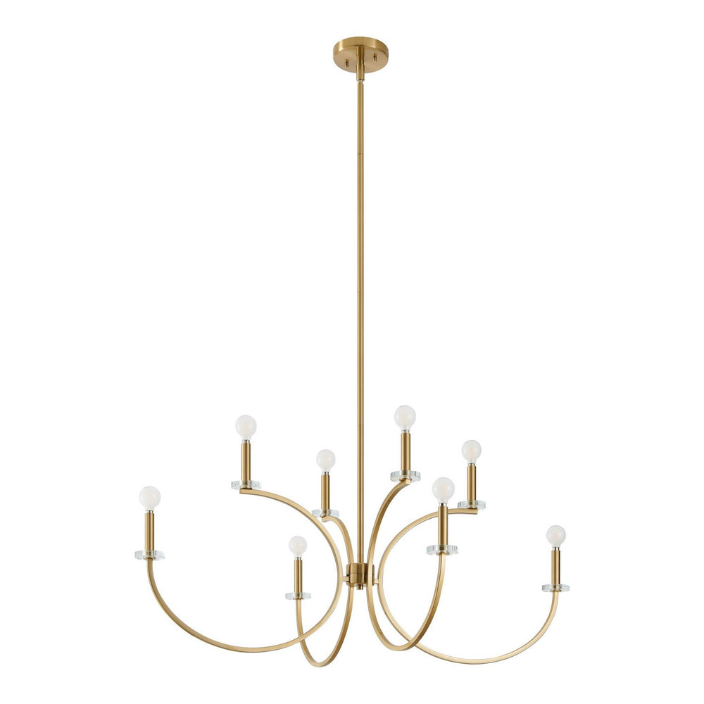 Thesis Canada - Eight Light Chandelier - Florian - Brushed Gold, Clear- Union Lighting Luminaires Decor