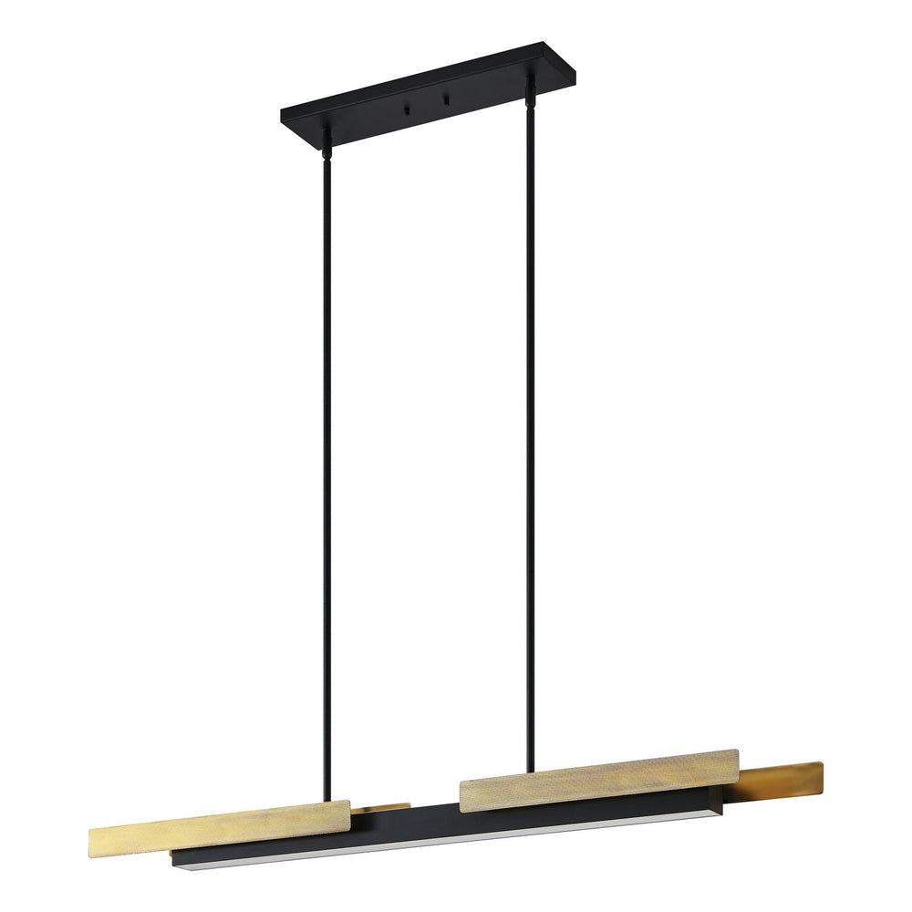 Thesis Canada - LED Linear Pendant - Grazia - Matte Black/Brushed Gold- Union Lighting Luminaires Decor