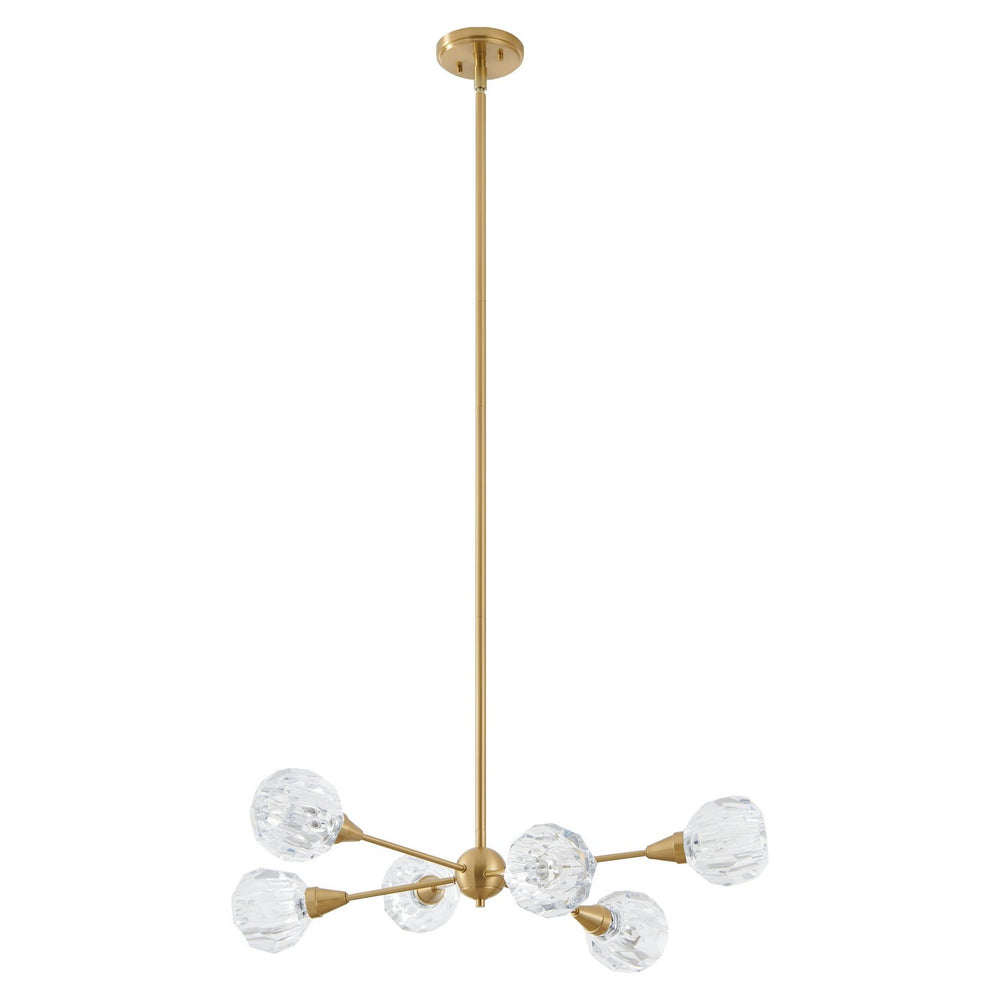 Thesis Canada - Six Light Pendant - Helena - Brushed Gold- Union Lighting Luminaires Decor
