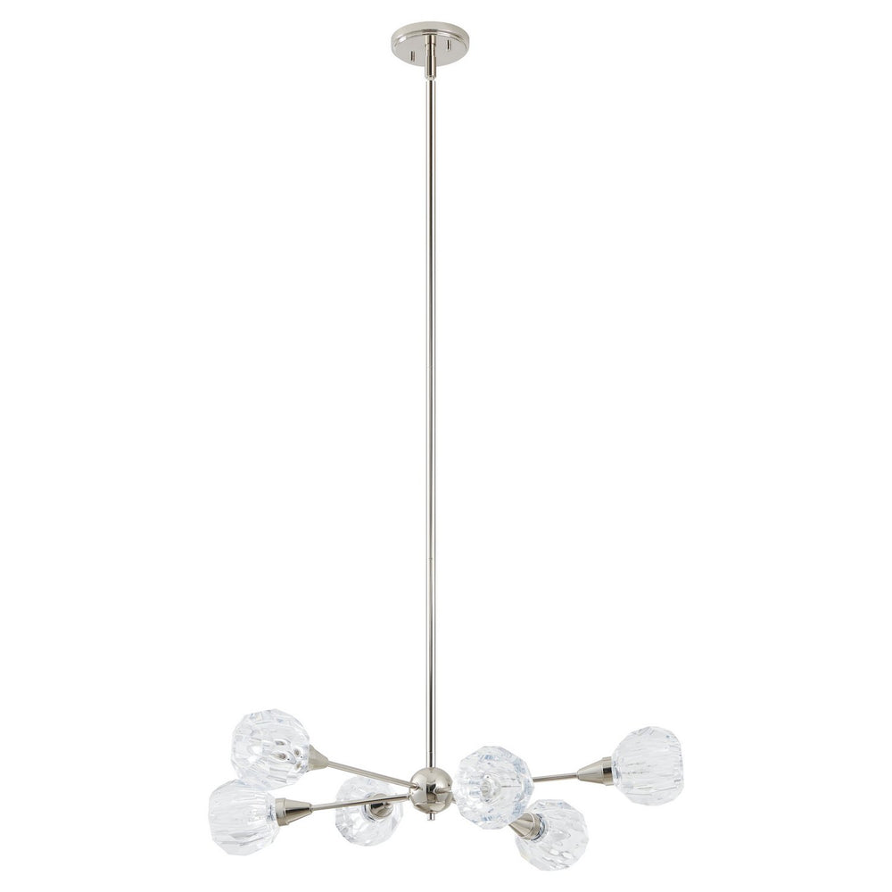 Thesis Canada - Six Light Pendant - Helena - Polished Nickel- Union Lighting Luminaires Decor
