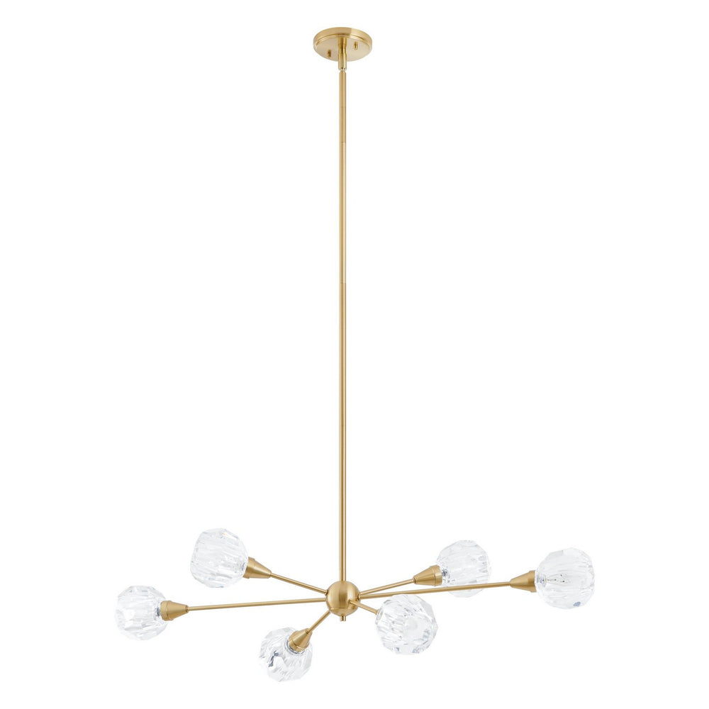 Thesis Canada - Six Light Pendant - Helena - Brushed Gold- Union Lighting Luminaires Decor