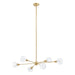 Thesis Canada - Six Light Pendant - Helena - Brushed Gold- Union Lighting Luminaires Decor