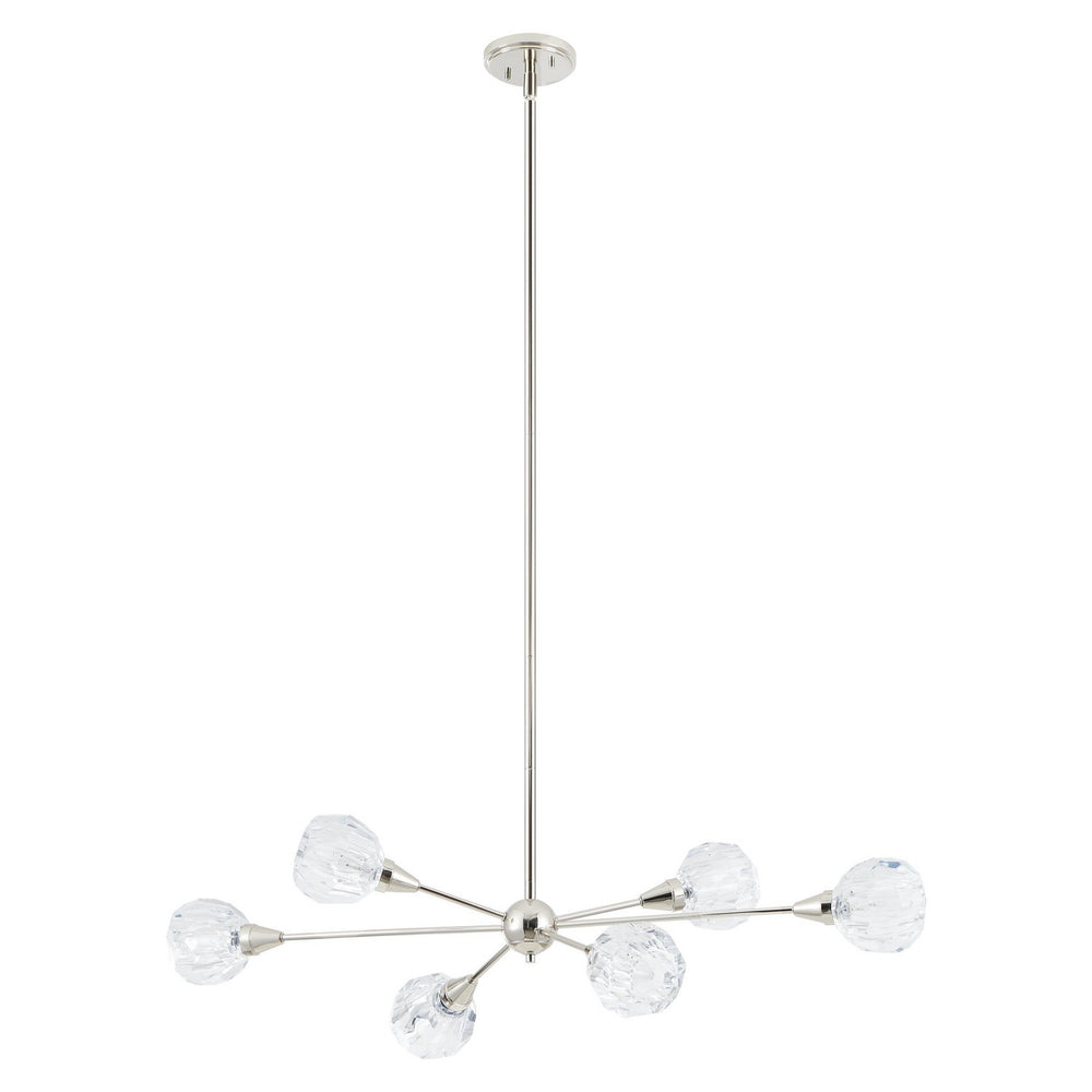 Thesis Canada - Six Light Pendant - Helena - Polished Nickel- Union Lighting Luminaires Decor