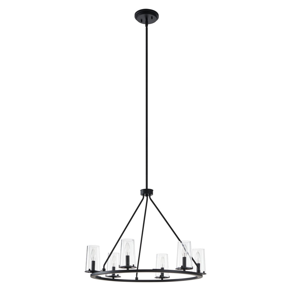 Thesis Canada - Six Light Chandelier - Jared - Matte Black- Union Lighting Luminaires Decor