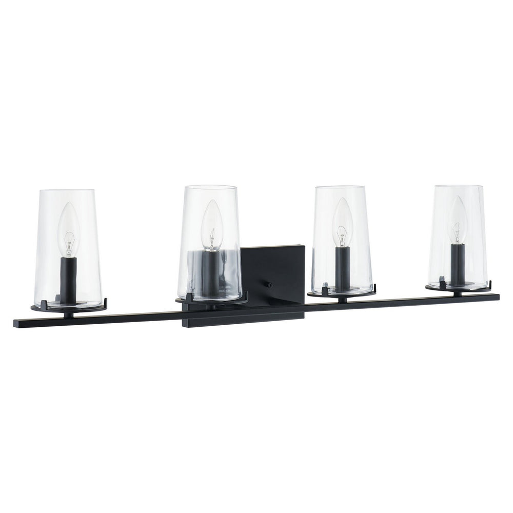 Thesis Canada - Four Light Vanity - Jared - Matte Black- Union Lighting Luminaires Decor