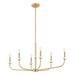 Thesis Canada - Six Light Chandelier - Leah - Brushed Gold, White- Union Lighting Luminaires Decor