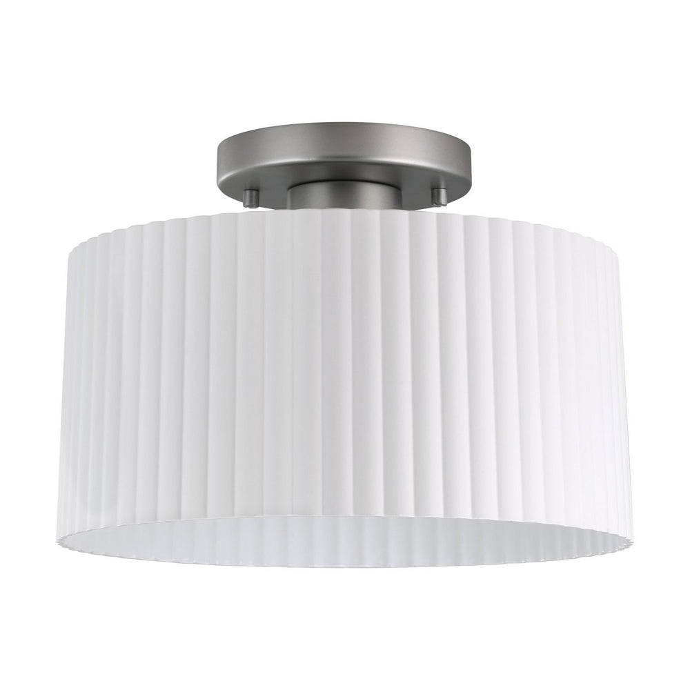 Thesis Canada - One Light Semi-Flush Mount - Leilani - Brushed Nickel, Matte White- Union Lighting Luminaires Decor