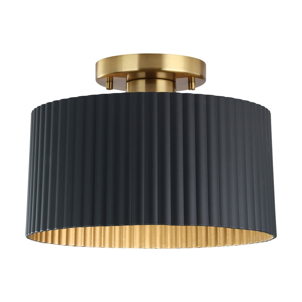 Thesis Canada - One Light Semi-Flush Mount - Leilani - Brushed Gold, Matte Black- Union Lighting Luminaires Decor