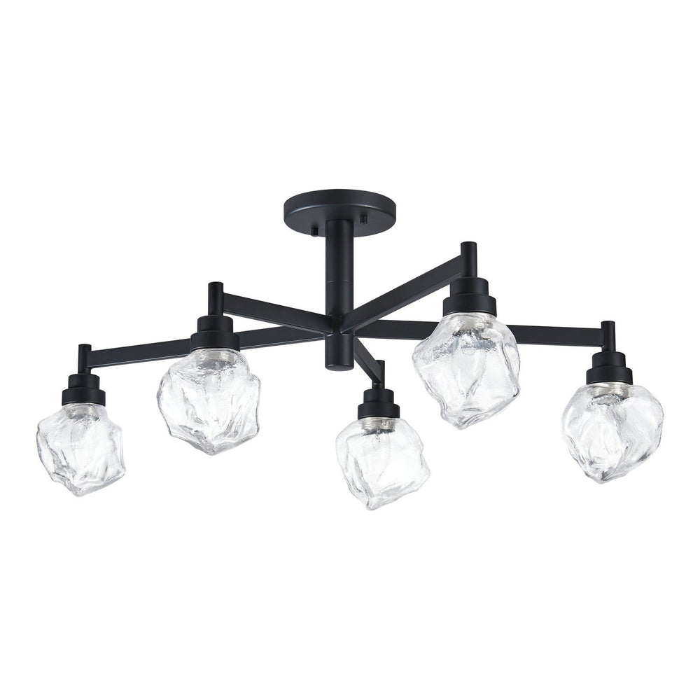 Thesis Canada - Five Light Semi-Flush Mount - Lillyanna - Matte Black- Union Lighting Luminaires Decor