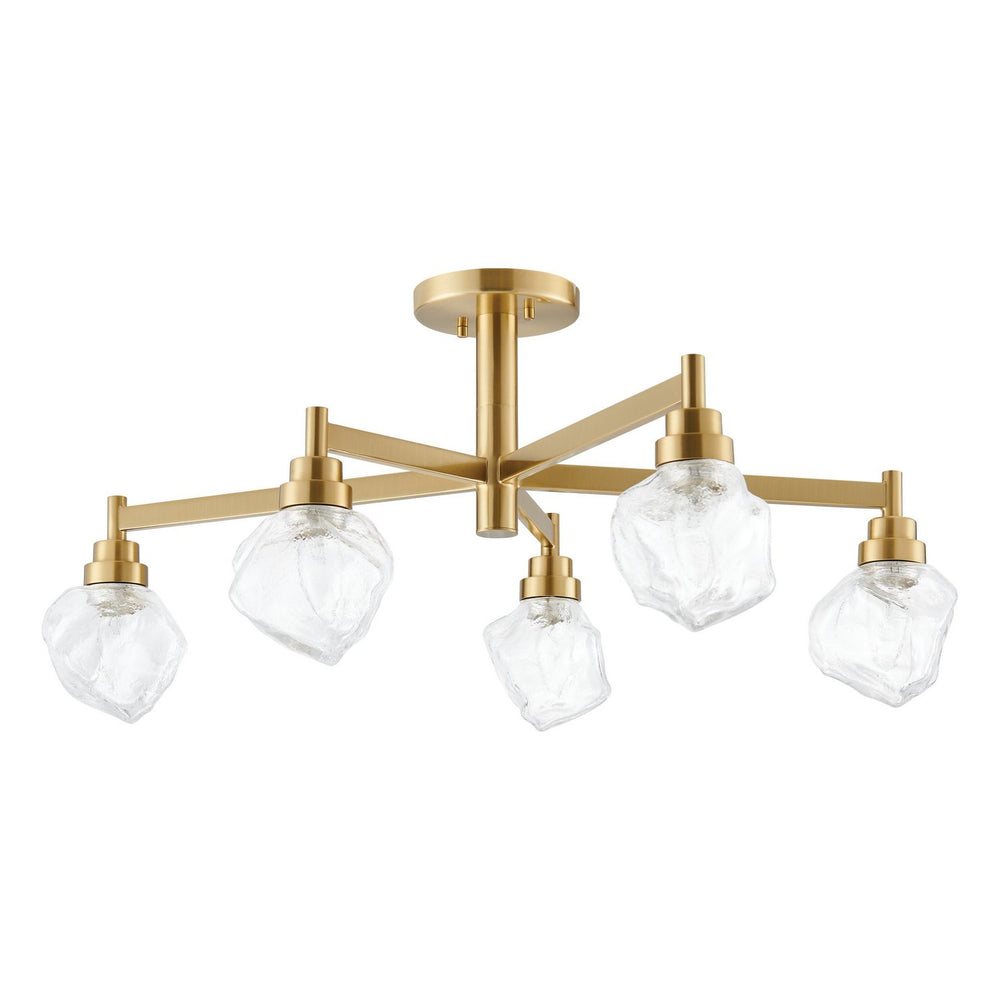 Thesis Canada - Five Light Semi-Flush Mount - Lillyanna - Brushed Gold- Union Lighting Luminaires Decor