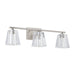 Thesis Canada - Three Light Vanity - Valentin - Brushed Nickel- Union Lighting Luminaires Decor