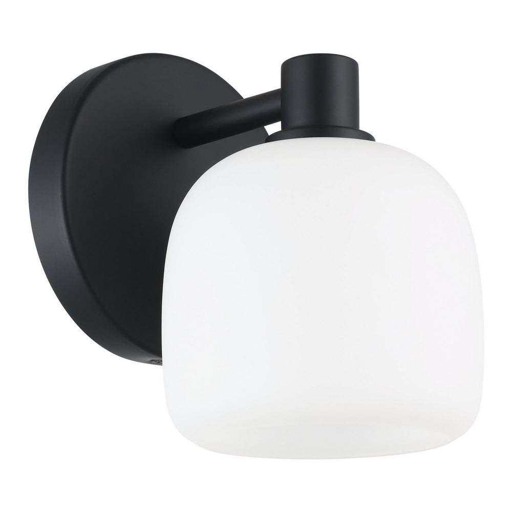 Thesis Canada - One Light Wall Sconce - Valentina - Matte Black, Etched Opal- Union Lighting Luminaires Decor