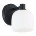 Thesis Canada - One Light Wall Sconce - Valentina - Matte Black, Etched Opal- Union Lighting Luminaires Decor