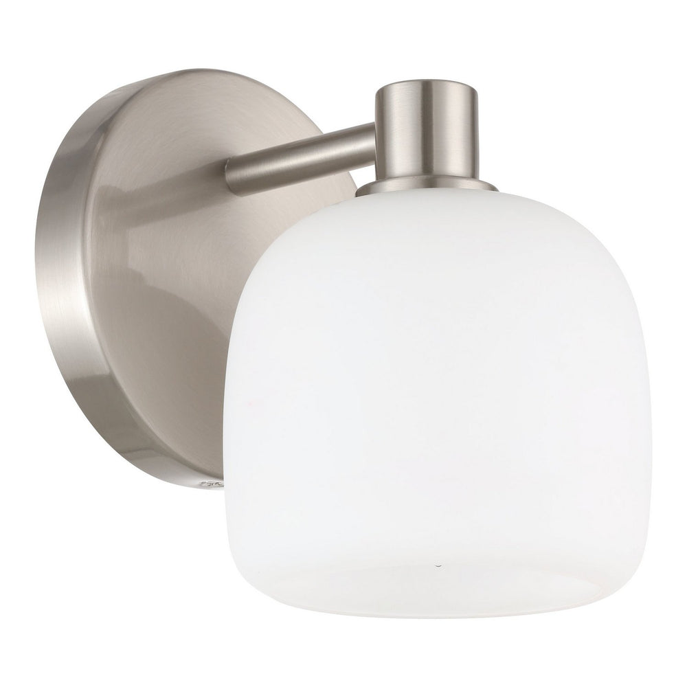Thesis Canada - One Light Wall Sconce - Valentina - Brushed Nickel, Etched Opal- Union Lighting Luminaires Decor