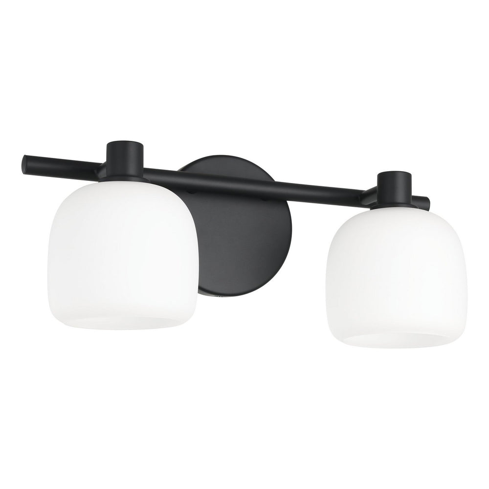 Thesis Canada - Two Light Vanity - Valentina - Matte Black, Etched Opal- Union Lighting Luminaires Decor