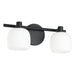 Thesis Canada - Two Light Vanity - Valentina - Matte Black, Etched Opal- Union Lighting Luminaires Decor