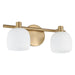 Thesis Canada - Two Light Vanity - Valentina - Champagne Gold, Etched Opal- Union Lighting Luminaires Decor