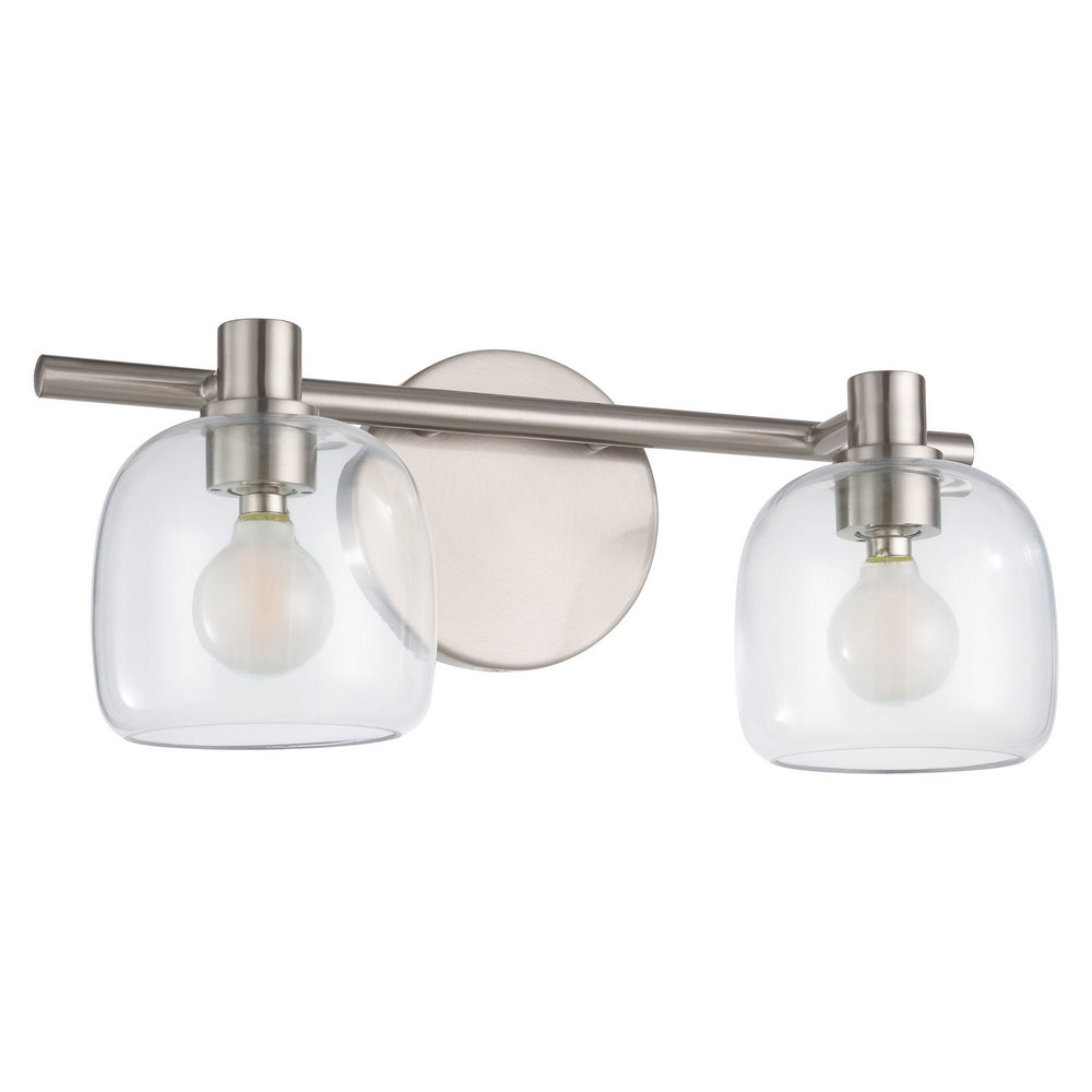 Thesis Canada - Two Light Vanity - Valentina - Brushed Nickel, Clear- Union Lighting Luminaires Decor