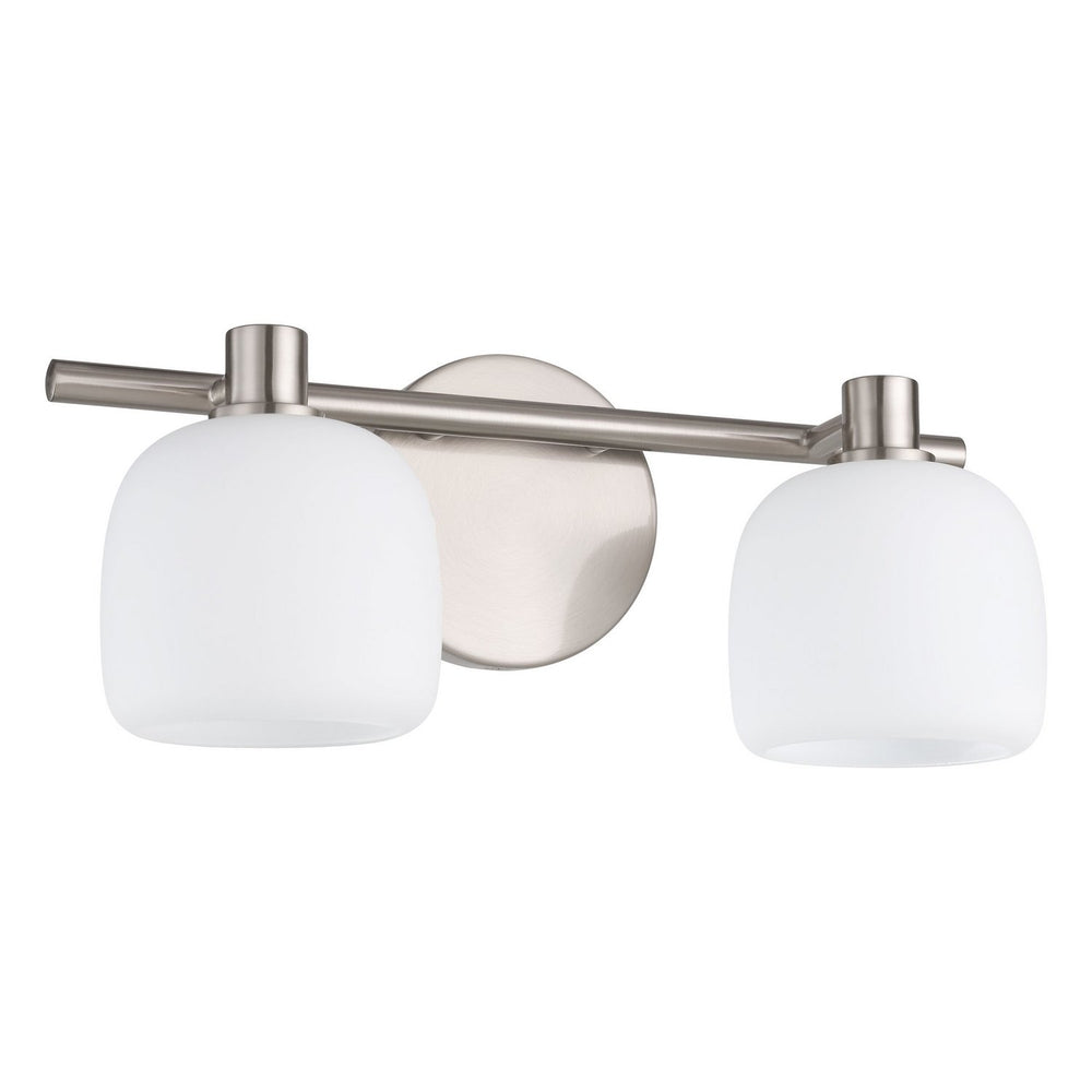 Thesis Canada - Two Light Vanity - Valentina - Brushed Nickel, Etched Opal- Union Lighting Luminaires Decor