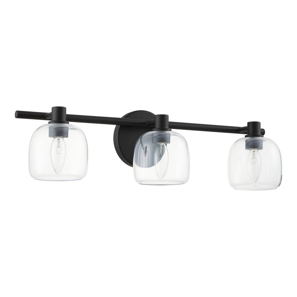 Thesis Canada - Three Light Vanity - Valentina - Matte Black, Clear- Union Lighting Luminaires Decor