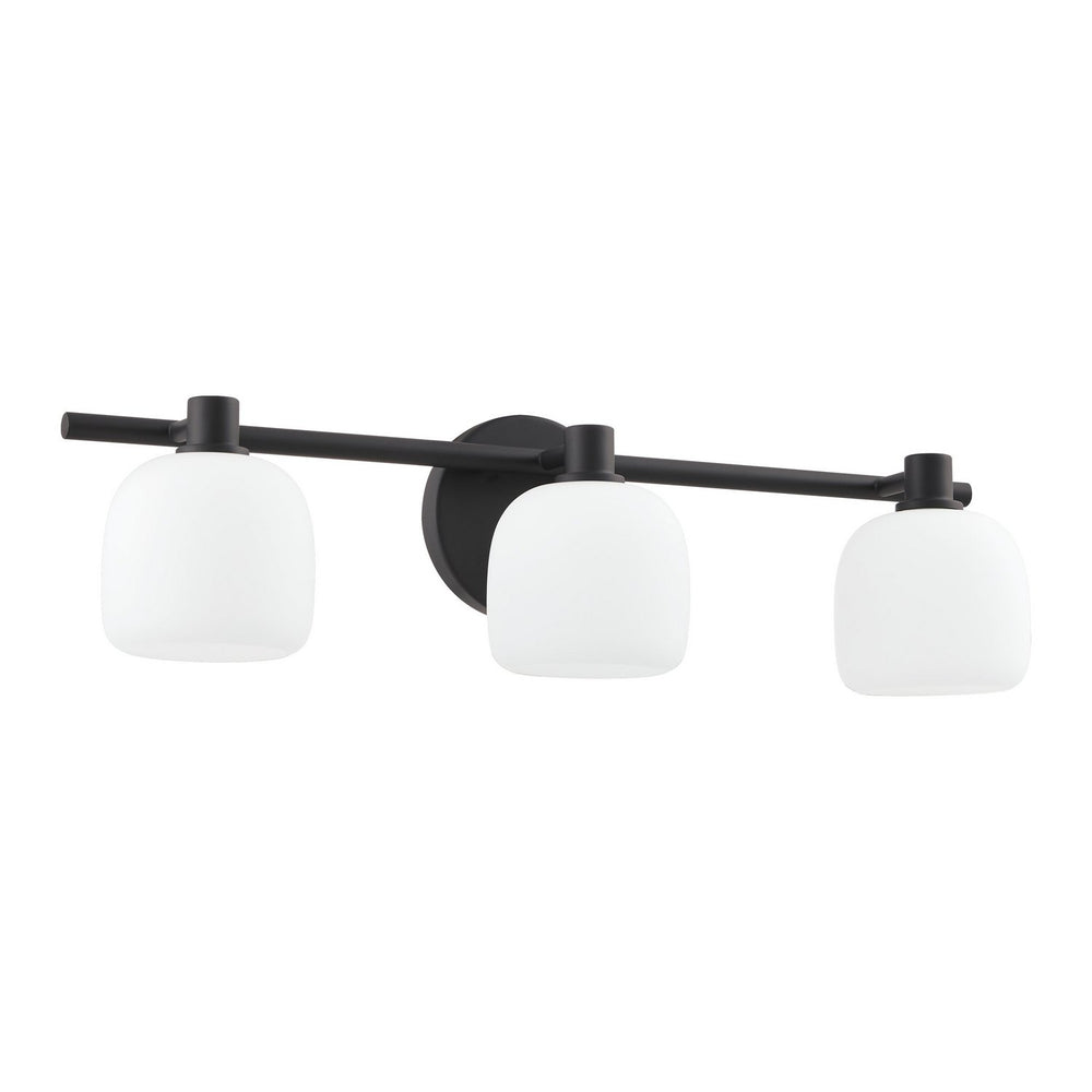 Thesis Canada - Three Light Vanity - Valentina - Matte Black, Etched Opal- Union Lighting Luminaires Decor