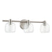 Thesis Canada - Three Light Vanity - Valentina - Brushed Nickel, Clear- Union Lighting Luminaires Decor