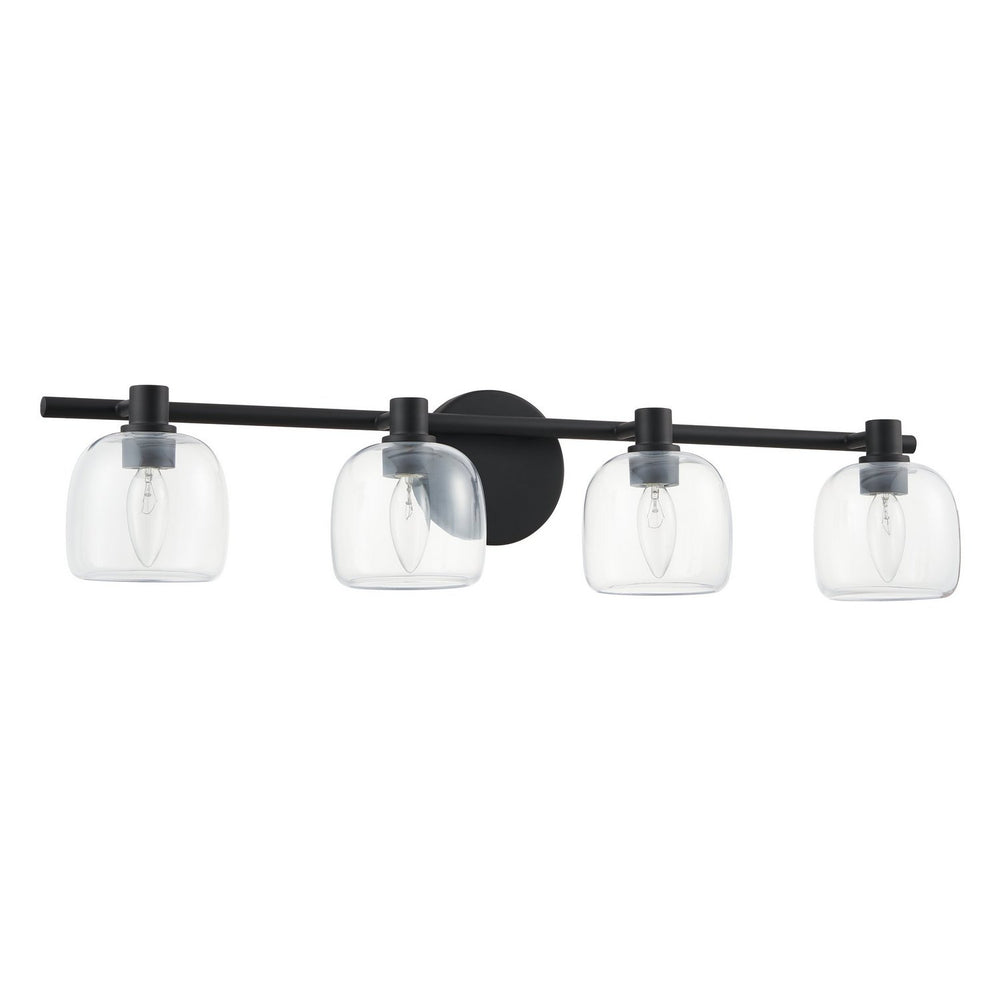 Thesis Canada - Four Light Vanity - Valentina - Matte Black, Clear- Union Lighting Luminaires Decor