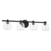 Thesis Canada - Four Light Vanity - Valentina - Matte Black, Clear- Union Lighting Luminaires Decor