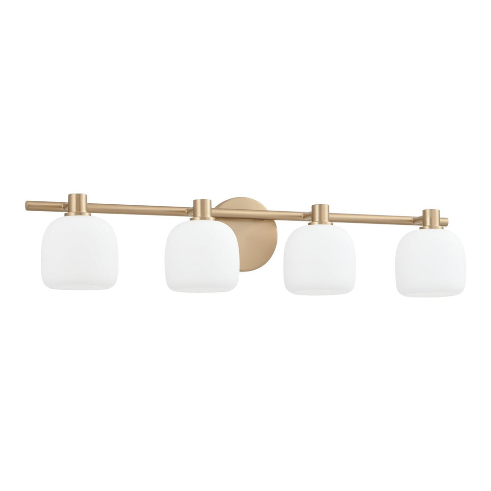 Thesis Canada - Four Light Vanity - Valentina - Champagne Gold, Etched Opal- Union Lighting Luminaires Decor