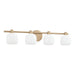 Thesis Canada - Four Light Vanity - Valentina - Champagne Gold, Etched Opal- Union Lighting Luminaires Decor