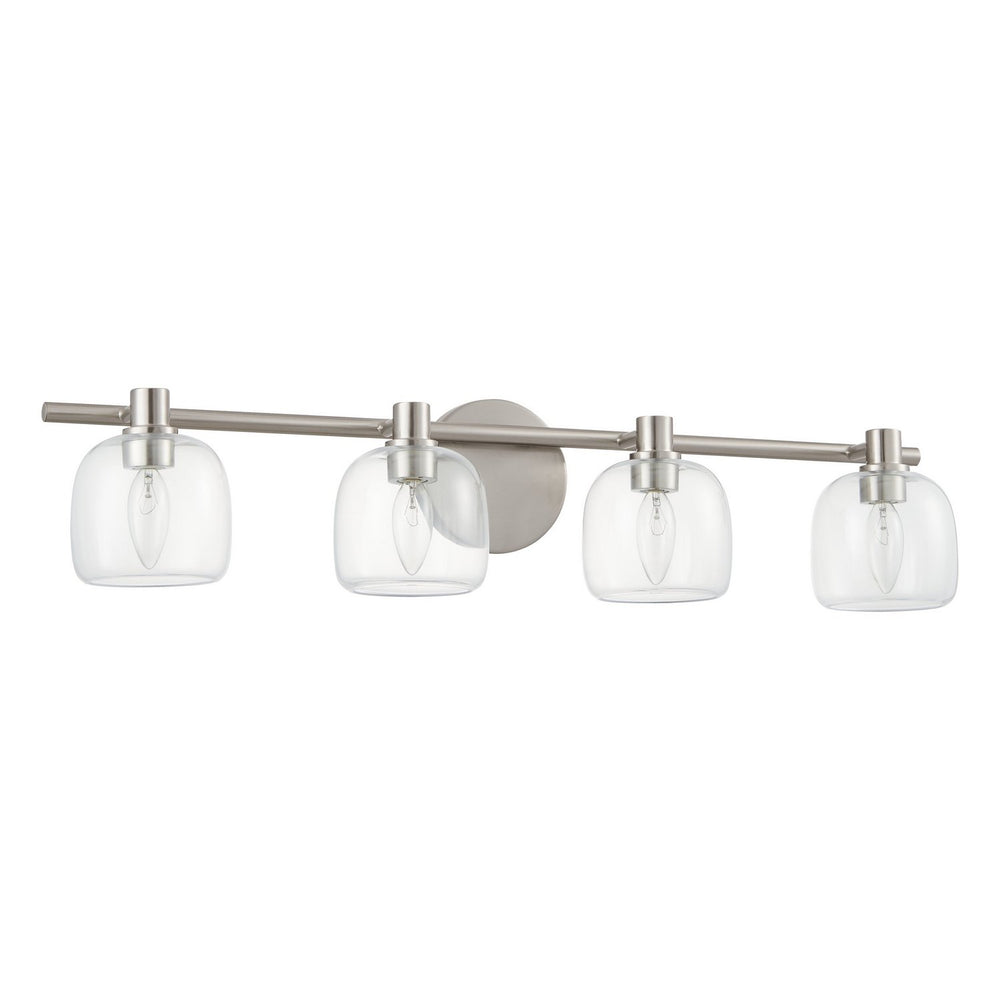 Thesis Canada - Four Light Vanity - Valentina - Brushed Nickel, Clear- Union Lighting Luminaires Decor
